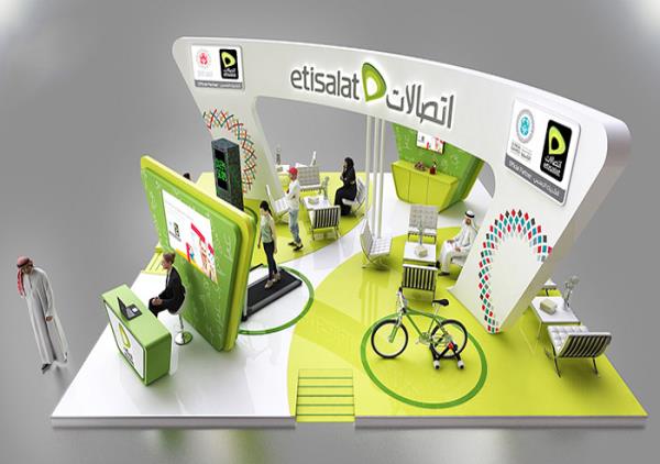 中国展台搭建设计公司-Etisalat Group-深圳信息通信博览会展台设计和搭建商