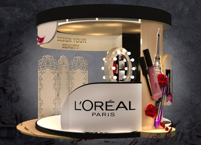 American design booth building - loreal - New York exhibition building | overseas booth building layout
